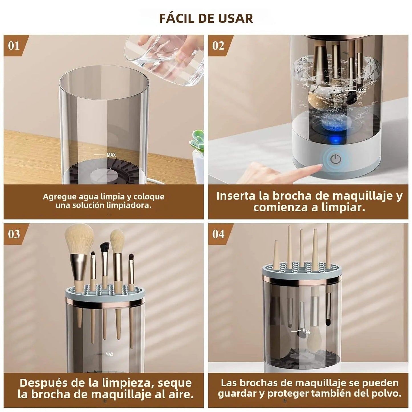 MAQUINA LIMPIADORA BROCHAS DE MAQUILLAJE