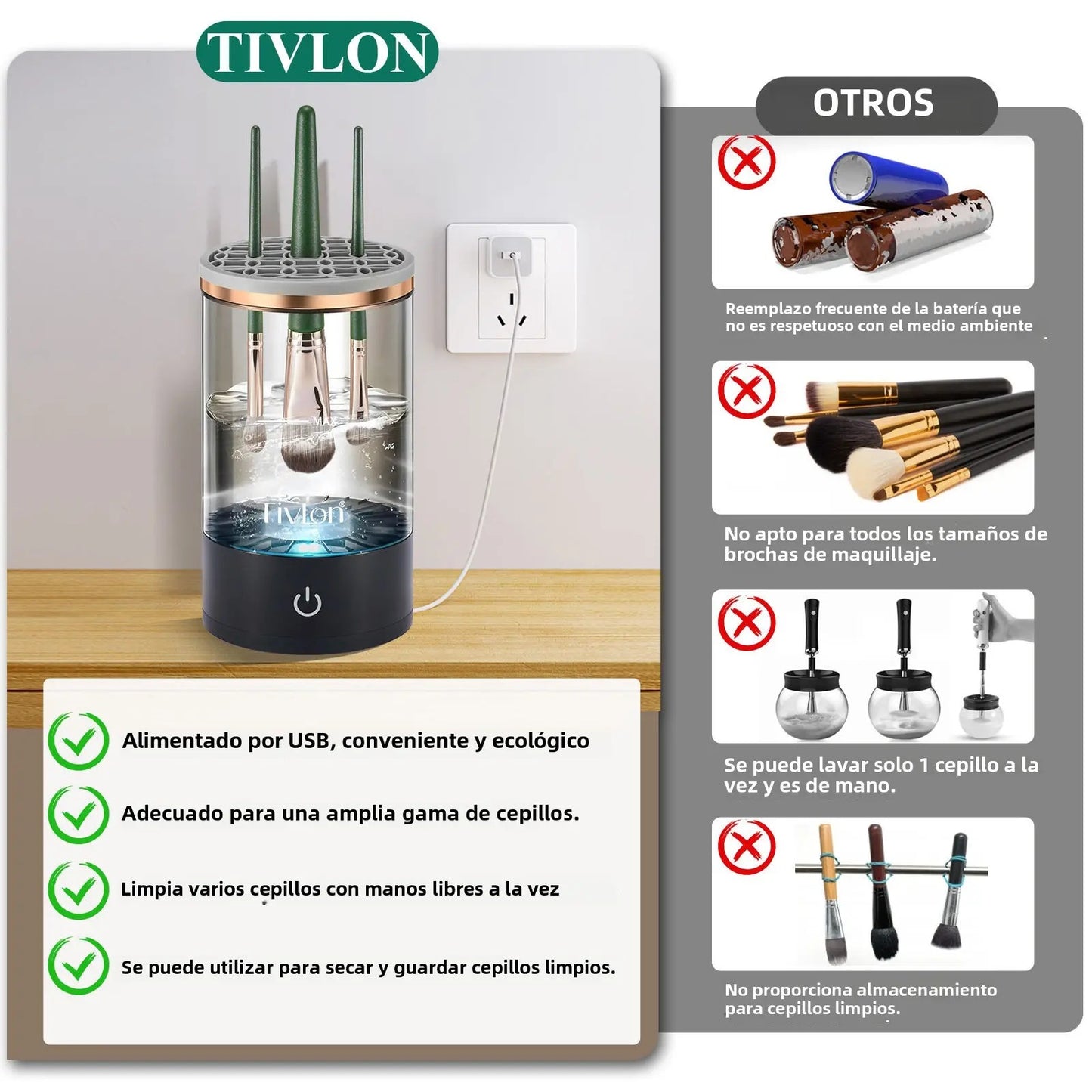 MAQUINA LIMPIADORA BROCHAS DE MAQUILLAJE